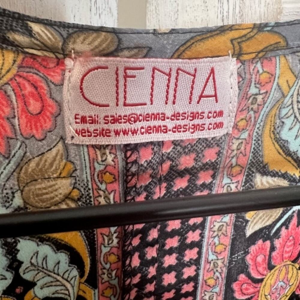CIENNA Australia Women's XL Floral Boho Kimono Silk Snap Flowy Lightweight Tunic - Picture 8 of 14